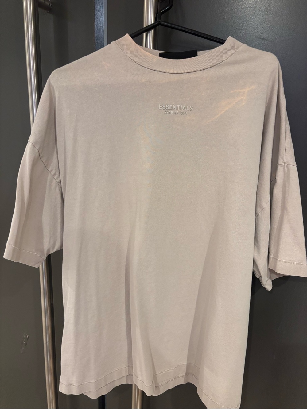 Tan Essentials Fear of God Oversized T Shirt, Size M, bleached